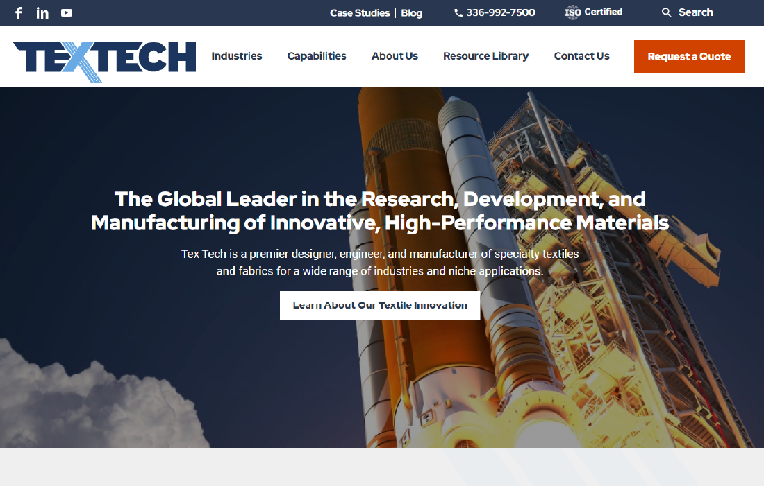 Tex Tech Industries image of website